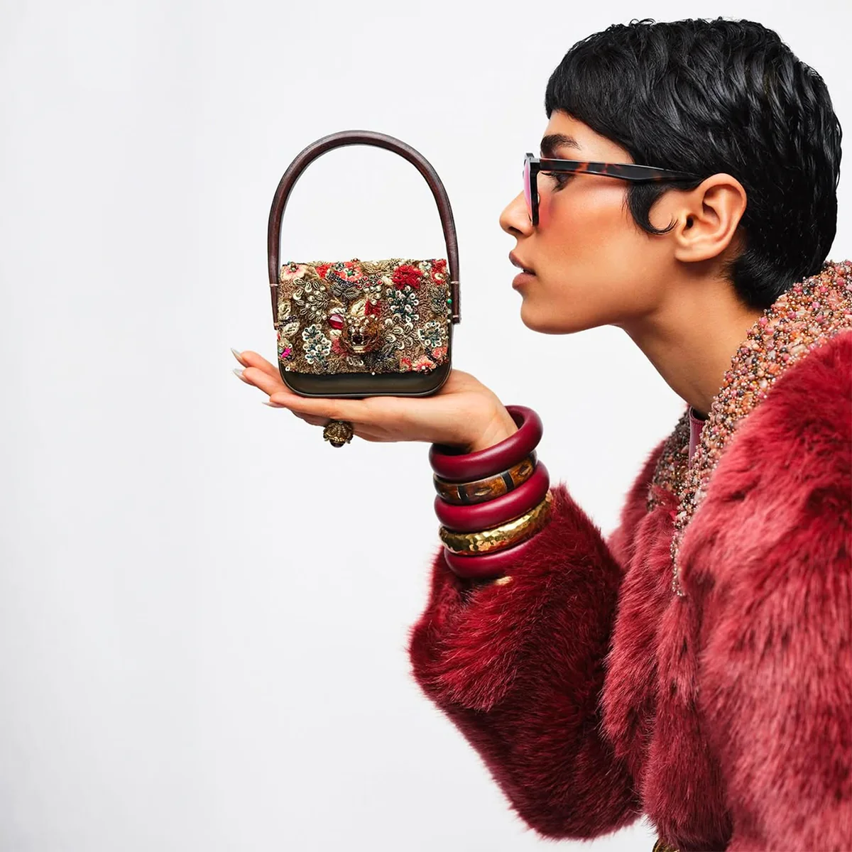 Sabyasachi® embroidered handbag portrait